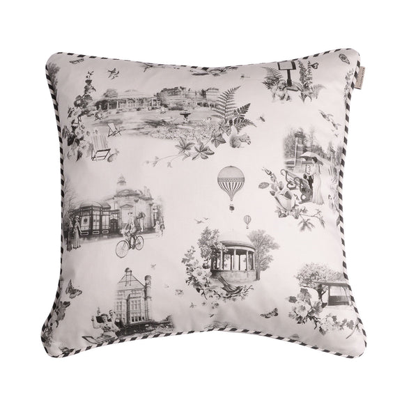 HARROGATE TOILE CUSHION-CHARCOAL