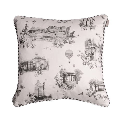HARROGATE TOILE CUSHION-CHARCOAL